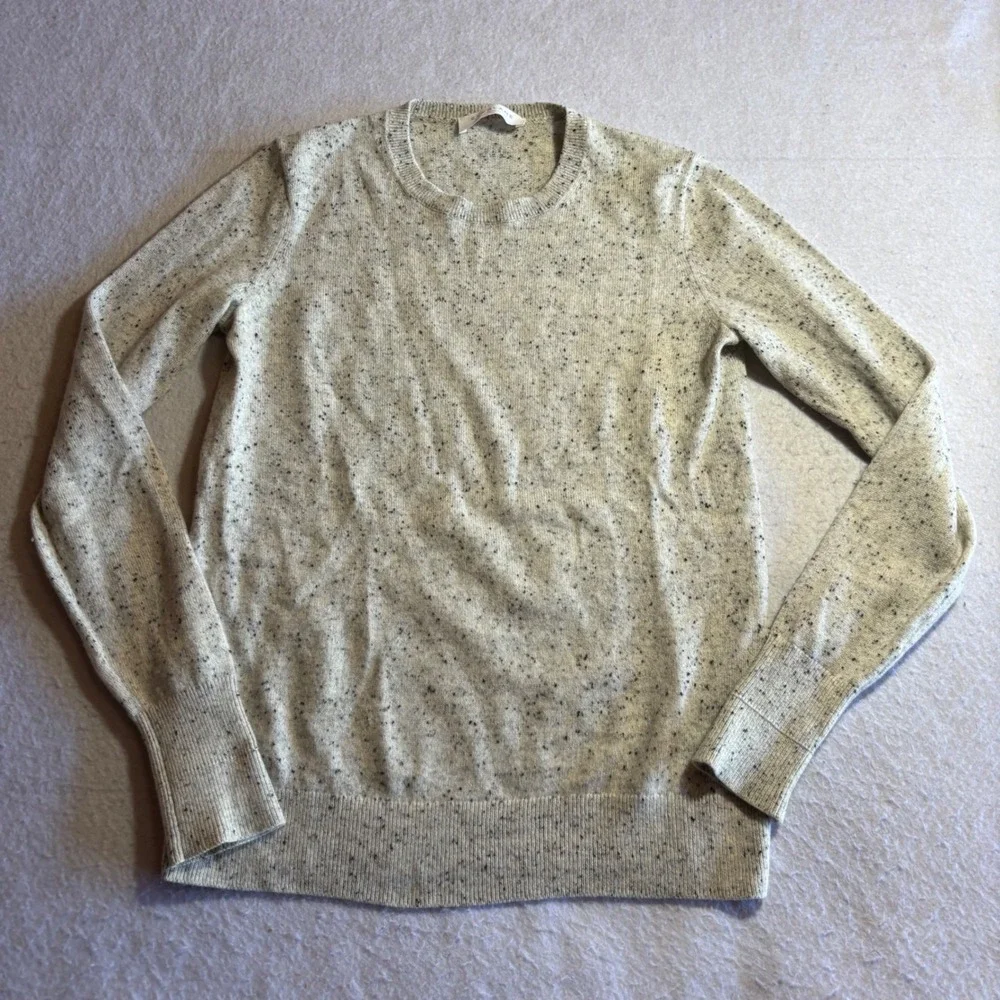 EVERLANE Women‎ XS Speckled Knit Crewneck Sweater 99% Cashmere Light Beige